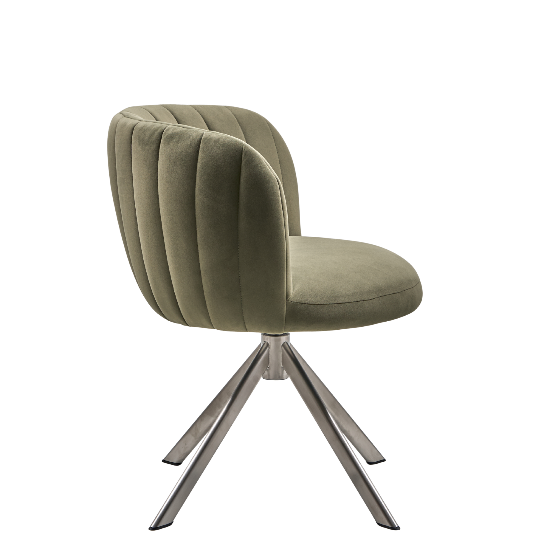 Shelly II spisebordsstol velour m. drejeben (stainless steel)